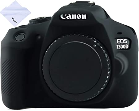 Yisau Canon EOS Rebel T6 T7 Camera Housing Case, Silicion Rubber Camera Case Cover Detachable Protective for Canon EOS 1300D Rebel T6/ EOS 1500D Rebel T7 KISS X90 Camera (Black)