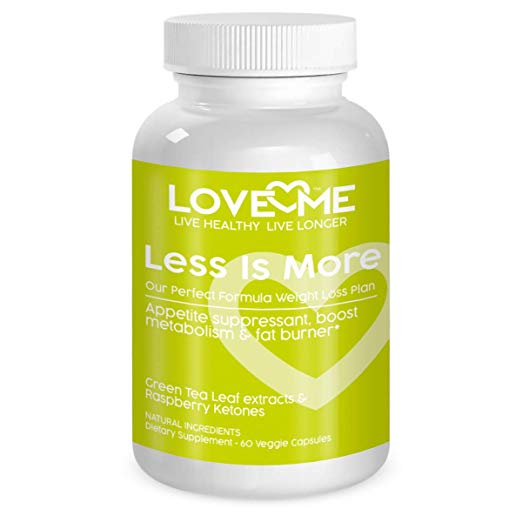 Love Me Nutrition® - Less is More - Weight Loss for Men & Woman. Garcinia Cambodia & Raspberry Ketones. Fat Burner. Natural. No Artificial Ingredients Made in USA. Non-GMO. 60 Vegi Caps