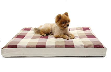 Evolive Dog bed cover replacement/duvet with zip closure Plaid Pattern