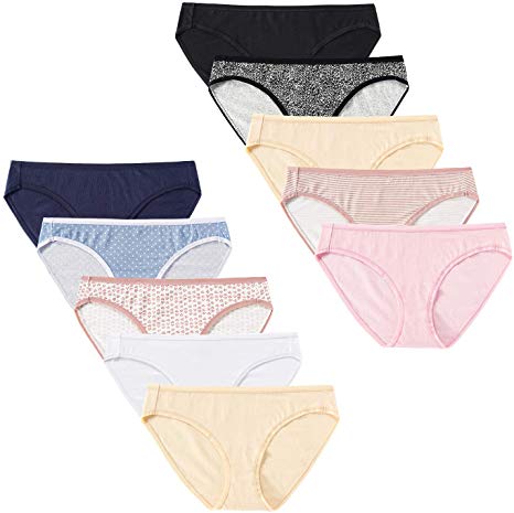 Wealurre Women’s Cotton Stretch Bikini Panties Breathable Underwear 6 Pack