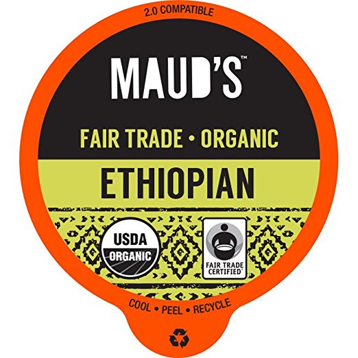 Maud's Gourmet Coffee Pods, Organic Ethiopian Blend, 96 Single Serve Coffee Pods