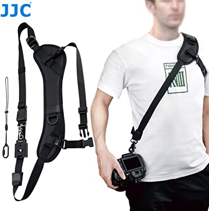 JJC NS-PRO1M Adjustable Quick Release Sling Strap, Cross Body Strap, Camera Strap, Rapid Shoulder Neck Sling Strap Belt, Breathable & Comfortable Shoulder Pad, Arca Swiss Type QR Plate Strap Eyelet