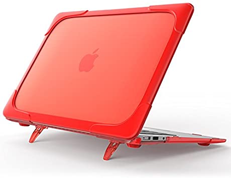 13 inch MacBook Air Case 2020 2019 2018 Release A2179 A1932 A2337 M1 with Touch ID | Blosomeet Heavy Duty Rugged Shockproof Protective Cover & Foldable Stand for New MacBook Air 13.3 Inch Case,Red