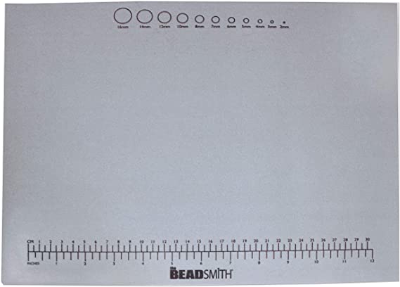 The Beadsmith Non-Slip Treasure Mat, 11 x 14 inches, Non-Slip Rubber Base with Soft Padded Surface, Laser Printed Measurements in Both inches and centimetres, Hangable Retail Put Up