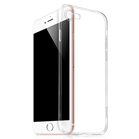 iPhone 7 Case, PUGO TOP® Crystal Clear Back TPU Bumper [Drop Protection/ Shock Absorption Technology] Protective Cover for Apple iPhone 7 2016 - Crystal Transparent