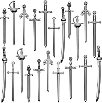 21 Pieces Antique Swords Knife Bookmark Charms Swords Knife Pendants Knife Charms for Bookmarks DIY Necklace Bracelace Jewelry Making (Black)