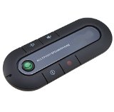 SolidPin Portable Multipoint Wireless Bluetooth Sun Visor In-Car Speakerphone Car Kit with Hands Free Calling for iPhone Samusng HTC Nexus LG Motorola iPad and Android Cell Phones and Tablet