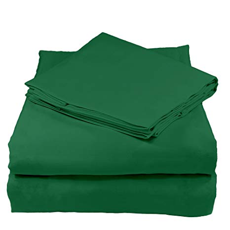 Whisper Organics Organic Sheets Sets By GOTS Certified Organic - Ethically Made 200 Thread Count Soft Cotton Bed Sheets - Best Sheet Set (Queen, Dark Green)