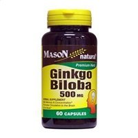 Mason Natural, Ginkgo Biloba 500 mg, 60 Capsules