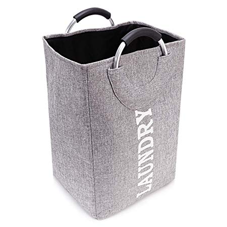 Veidoo Laundry Hamper, Laundry Basket with hadle, Large-Capacity, Collapsible, Easy to Carry, Made in Fabric, no Abnormal Odour (Grey)