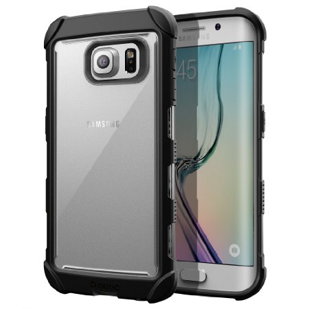 Samsung Galaxy S6 Edge Case - Poetic Affinity Series - TPU Grip Bumper Corner Protection Protective Case for Samsung Galaxy S6 Edge 2015 Frost ClearBlack 3-Year Manufacturer Warranty From Poetic