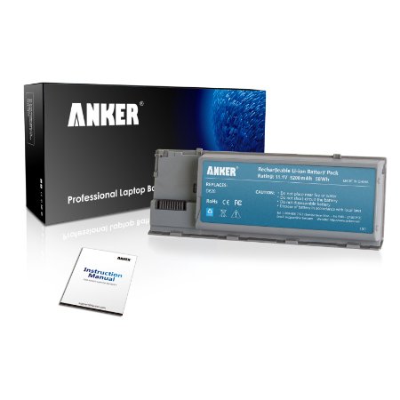 Anker High Performance 5200mAh56WH Laptop Battery for Dell Latitude D620 D630 D630C D630N D631 D640 Series Fits PN PP18L RD300 RD301 PC764 TC030 TD175 - Upgraded with higher quality LG cells yet has same size and shape as an OEM battery - 18 Months Warranty