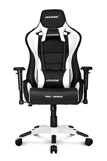AKRacing Pro-X Luxury XL Gaming Chair with High Backrest, Recliner, Swivel, Tilt, Rocker and Seat Height Adjustment Mechanisms with 5/10 warranty White