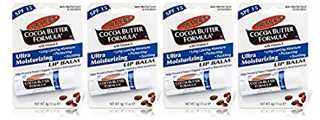 4x Palmers Cocoa Butter Formula LIP BALM SPF15 Moisturising Chapped Cracked 4g by Palmers