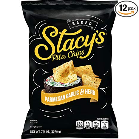 Stacy's Parmesan Garlic & Herb Flavored Pita Chips, 7.33 Ounce (Pack of 12)
