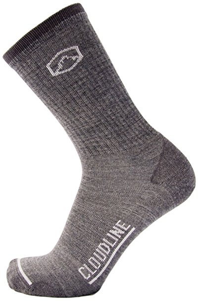 CloudLine Merino Wool Hiking & Athletic Crew Socks - Ultra Light - Made in USA