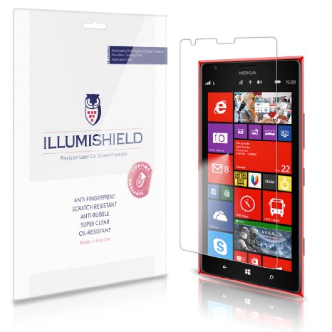 iLLumiShield - Nokia Lumia 1520 Screen Protector Japanese Ultra Clear HD Film with Anti-Bubble and Anti-Fingerprint - High Quality (Invisible) LCD Shield - Lifetime Replacement Warranty - [3-Pack] OEM / Retail Packaging