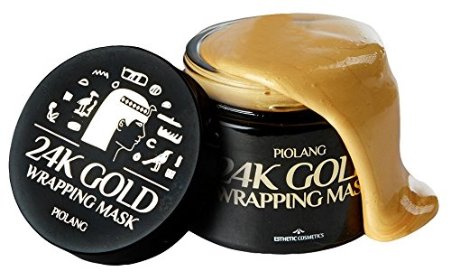 Korean Piolang 24K Gold Wrapping Mask With Free Brush Dilute Redness Balance the Face Color Return Natural Radiance Refresh Tired Skin- 80ML