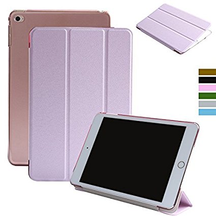 iPad Mini 4 Case, Vimay Slim-Fit Folio Smart Case Cover with Auto Sleep/Wake for Apple New iPad Mini 4 Released on 2015 (Pink)
