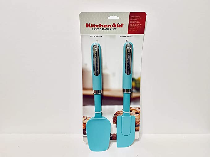 KitchenAid Classic Spatula Set, Set of 2, Aqua Sky