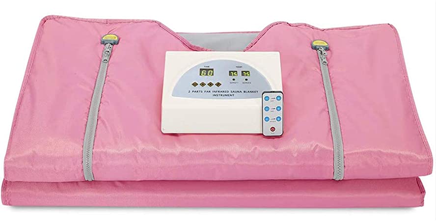 TTLIFE 2 Zone Digital Far-Infrared (FIR) Oxford Sauna Blanket Body Shaper Professional Detox Therapy Anti Ageing Beauty Machine(Pink)