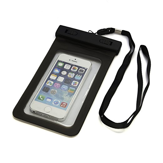 CyberTech Black Waterproof Pouch Case with Armband and Headphone Jack for Apple iPhone 6 5S 5C 5 4S 4 3