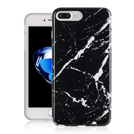 iPhone 6/6S Case - Dowswin Heavy Duty Soft TPU Cover Case [Marble Texture Series] Slim Fit Protective Case for Apple iPhone 6/6S, 4.7 Inch (iPhone 6/6S, Black)