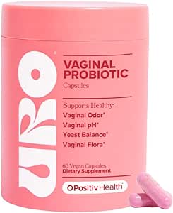 URO Vaginal Probiotics for Women pH Balance with Prebiotics & Lactobacillus Probiotic Blend - Women's Vaginal Health Supplement - Promote Healthy Vaginal Odor & Vaginal Flora, 60 Count (Pack of 1)