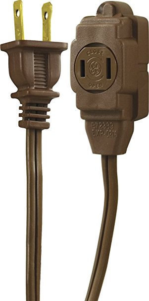 GE 9-Feet Indoor Extension Cord with Tamper Guard, Brown 51942