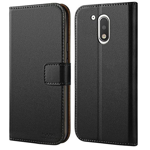 Moto G4 Case - HOOMIL Premium Leather Case for Motorola Moto G4 / G4 Plus Phone Cover (Black)