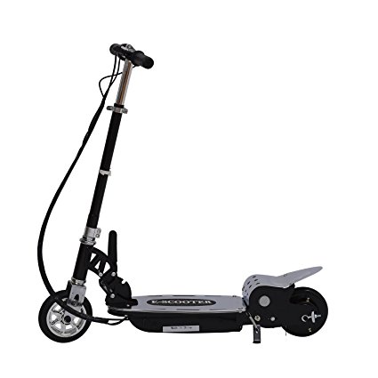 Qaba Electric 120W Kids Motorized Riding E Scooter - Black and Silver