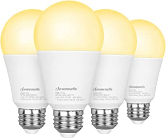 DEWENWILS 4-Pack A19 LED Light Bulb 100W Equivalent, Dimmable LED Bulbs, 2700K Soft Warm Glow, 1600LM, 15W, E26 Medium Base, UL Listed