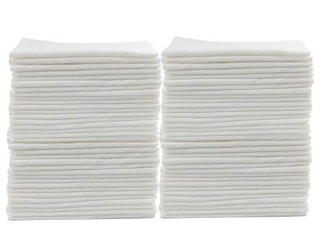 TTpn Towels Kitchen Towels - Dish Cloth - Machine Washable Lint-Free Microfiber White Kitchen Dishcloths, Dish Towel & Tea Towels 12in(30cm) x 27.5 in(70cm) Pack of 50 (White) (3070 white)