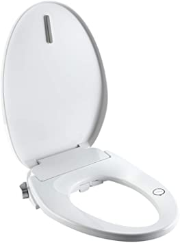 HOMELODY Heated Toilet Seat Smart Toilet Bidet Lid White, with Self-Cleaning Double Nozzles for Posterior & Feminine Cleaning, Toilet Lid with Warm Air Dryer and Nightlight, Adjustable Temperature