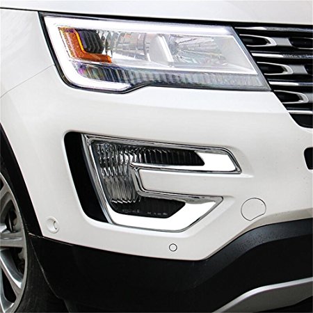 Vesul Chrome Front Fog Lamp Fog Light Cover Trim for Ford Explorer 2016 2017