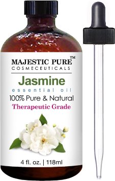 Jasmine Essential Oil From Majestic Pure Therapeutic Grade Pure and Natural  4 fl oz