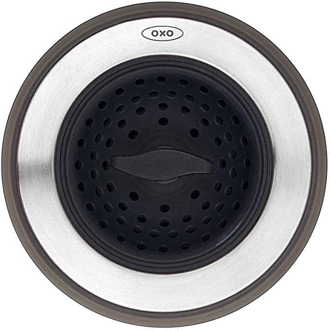 OXO Good Grips 2-in-1 Sink Strainer and Stopper, Black (2 Pack)