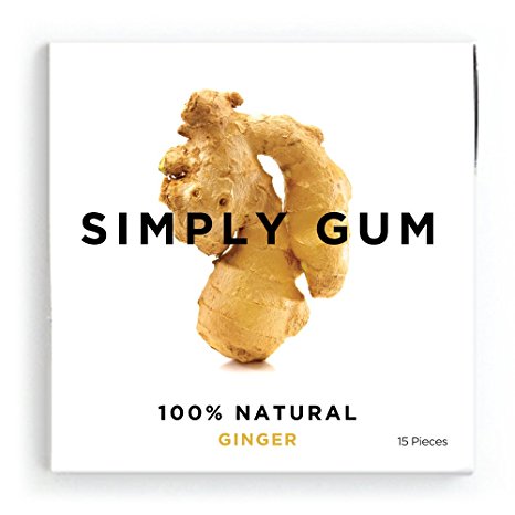 Simply Gum, Ginger Natural Chewing Gum, 6 Pack, 90 Pieces