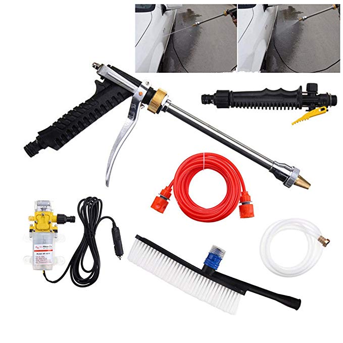Eapmic 12V 100W 160PSI Portable High Pressure Washer Cleaner Water gun Car Multifunctional Foam Blaster Washer Pump Sprayer Tools Kits with Pressure Washer hose for Home,Garden,Vehicles 5 Pcs (5pcs)