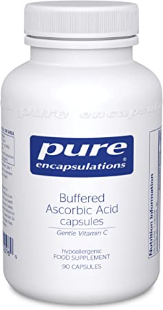 Pure Encapsulations - Buffered Ascorbic Acid - Gentle Vitamin C 670mg - Calcium Ascorbate, Magnesium Ascorbate and Potassium Ascorbate - 90 Capsules