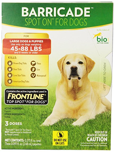 Bio Spot Barricade Spot-On Flea Drops for Dogs