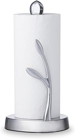 Vine Series Paper Towel Holder by Everyday Solutions - Stainless Steel - Sleek Kitchen Roll Holder - Free Standing Vertical Paper Towel Stand for Home and Kitchen