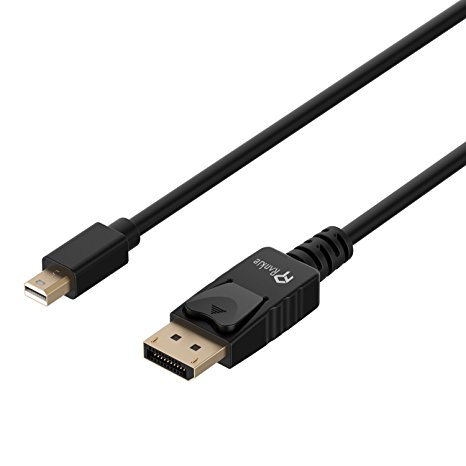 Mini DP to DP Cable, Rankie 3FT Gold Plated Mini DisplayPort to DisplayPort Cable 4K Resolution Ready (Black) - R1105A