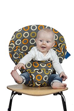 Totseat Chair Harness: The Original Washable and Squashable, Portable Travel High Chair in Zest