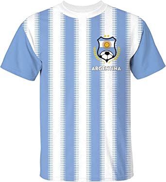 Arvilhill Mens 2022 World Cup Argentina Soccer Jersey Short Sleeve Graphic Print Shirt