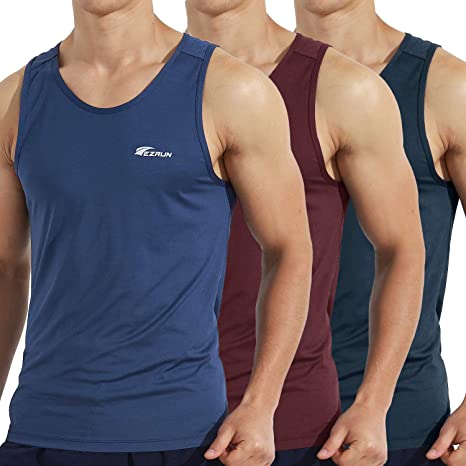 EZRUN Men's Quick Dry Sport Tank Top for Bodybuilding Gym Athletic Jogging Running,Fitness Training Workout Shirt
