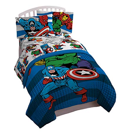 Jay Franco Comics Avengers Good Guys 4 Piece Twin Bed Set (Offical Marvel Product)