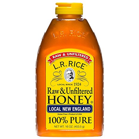 L.R. Rice 100% Pure Unfiltered Local New England Honey, 16 oz