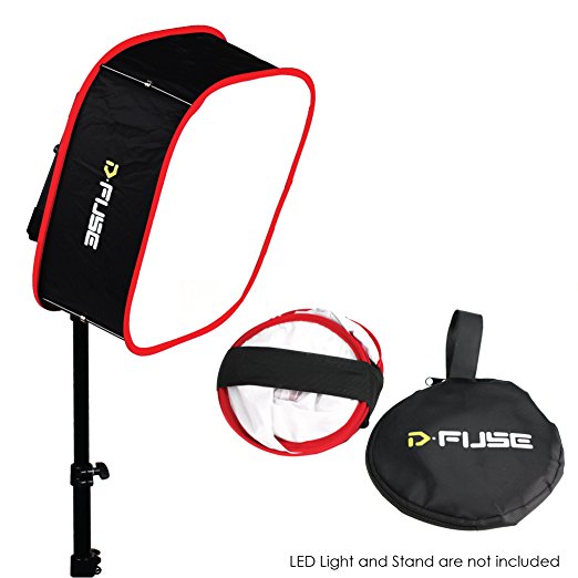 Kamerar D-fuse DF-1M LED Light Panel Softbox: Collapsible, Diffuser Foldable Portable w/ Strap Attachment for Studio Photography Camera Video
