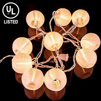 KI Store@ Chinese / Japanese Round Paper Lanterns String Lights for Wedding Party House Decorations (Decorative DIY Plain White Paper Lantern with Lights)
